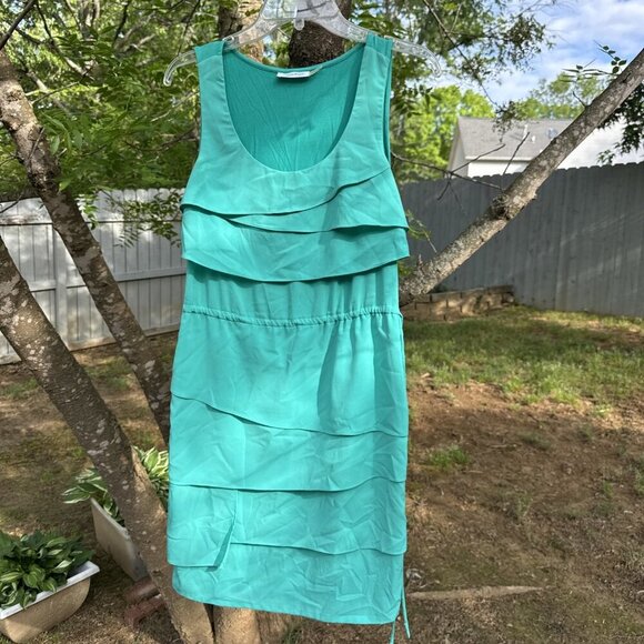 Calvin Klein‎ women’s aqua sent waste sleeveless dress size 2 - Picture 1 of 4
